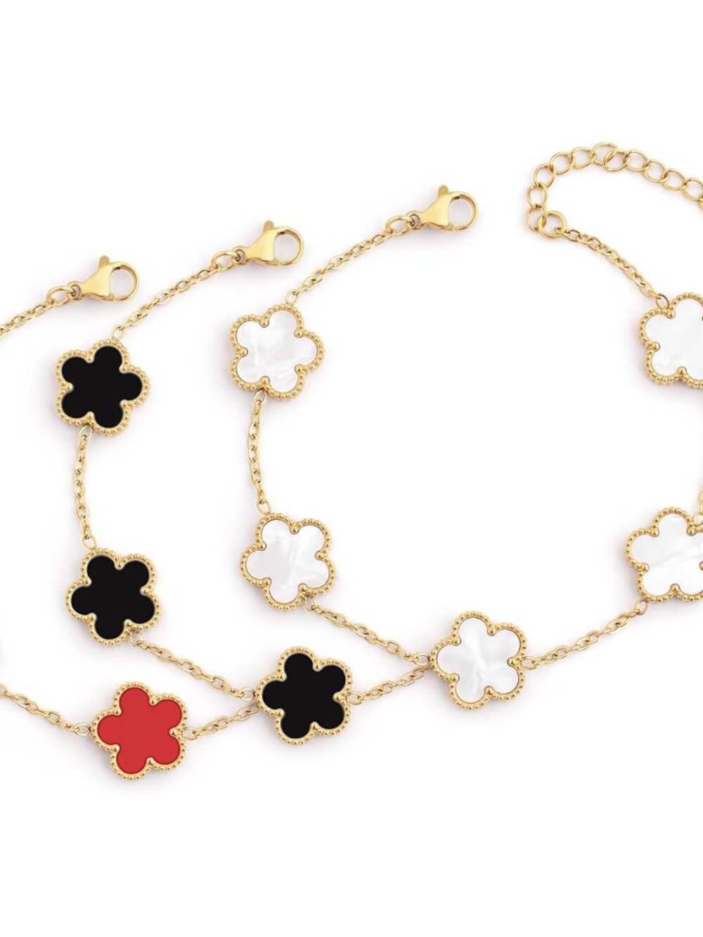 Skin-Friendly&Fade-Resistant 18K Gold Plated Bracelets Set for Women Double Side